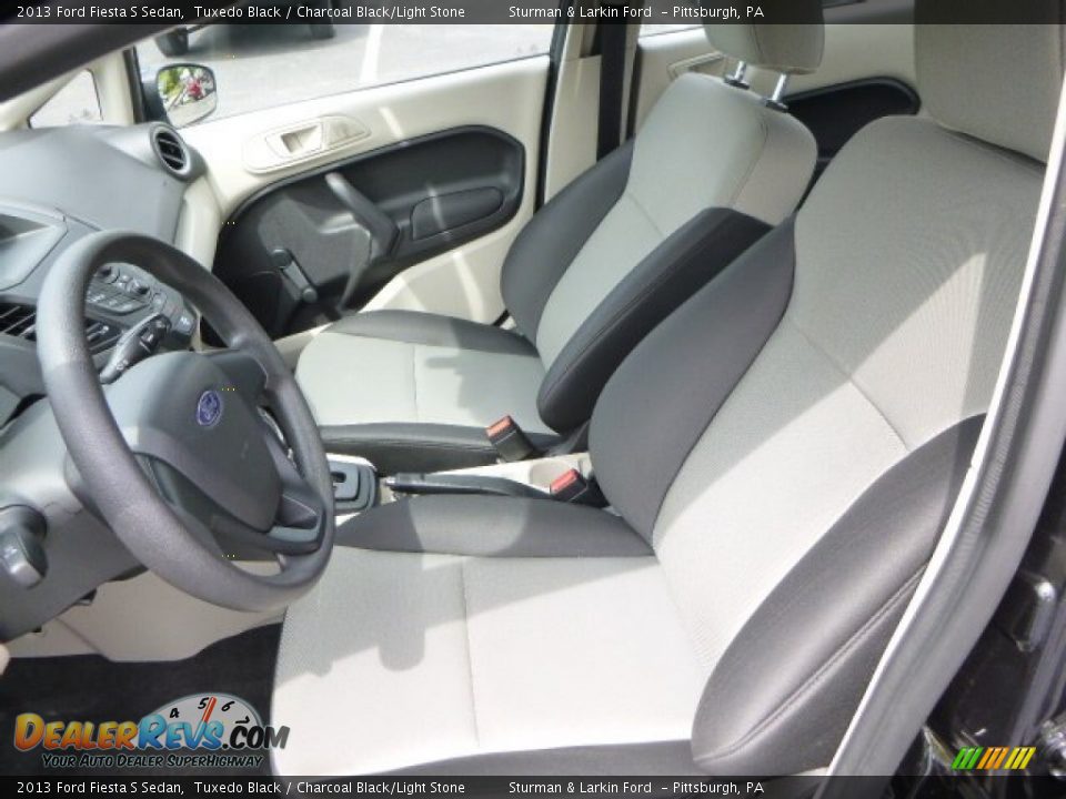 2013 Ford Fiesta S Sedan Tuxedo Black / Charcoal Black/Light Stone Photo #8