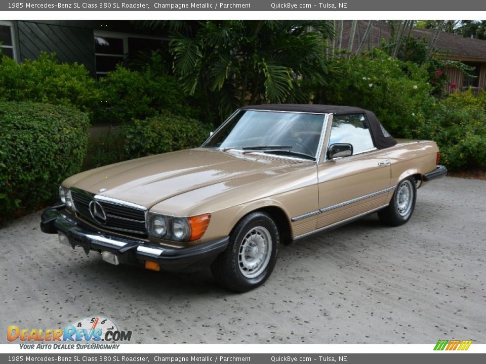 1985 Mercedes-Benz SL Class 380 SL Roadster Champagne Metallic / Parchment Photo #5