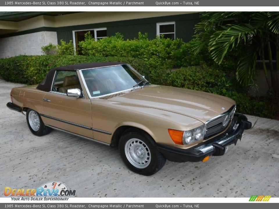 1985 Mercedes-Benz SL Class 380 SL Roadster Champagne Metallic / Parchment Photo #8