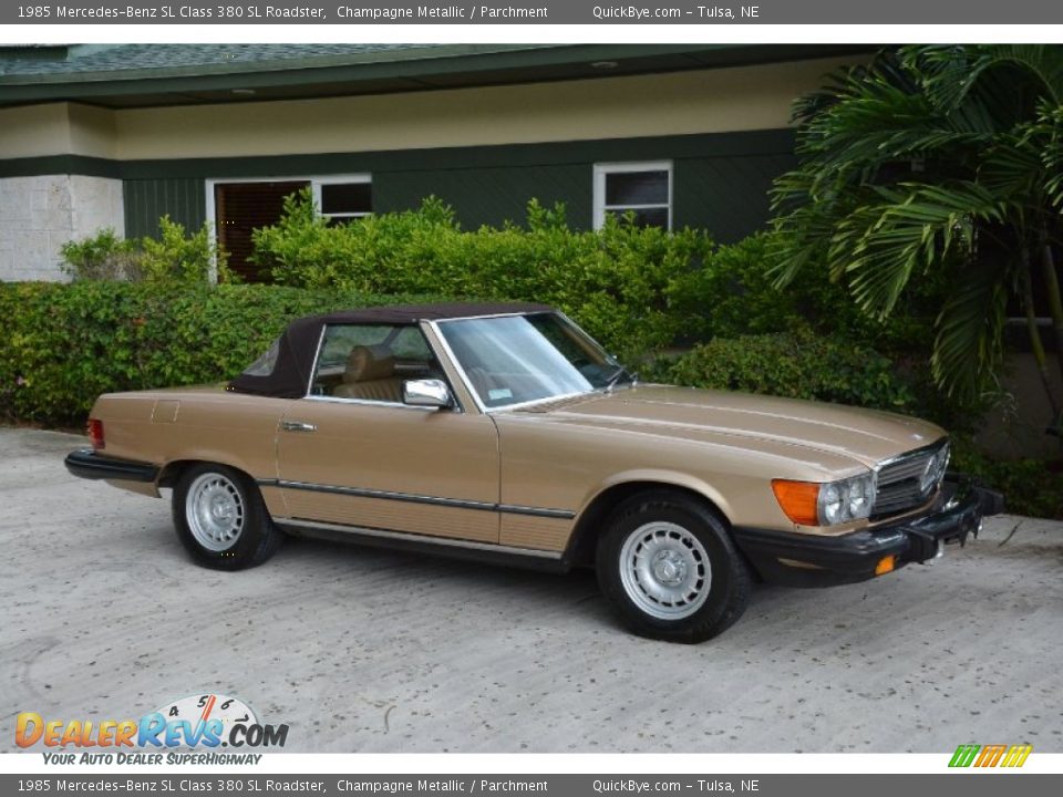 1985 Mercedes-Benz SL Class 380 SL Roadster Champagne Metallic / Parchment Photo #9