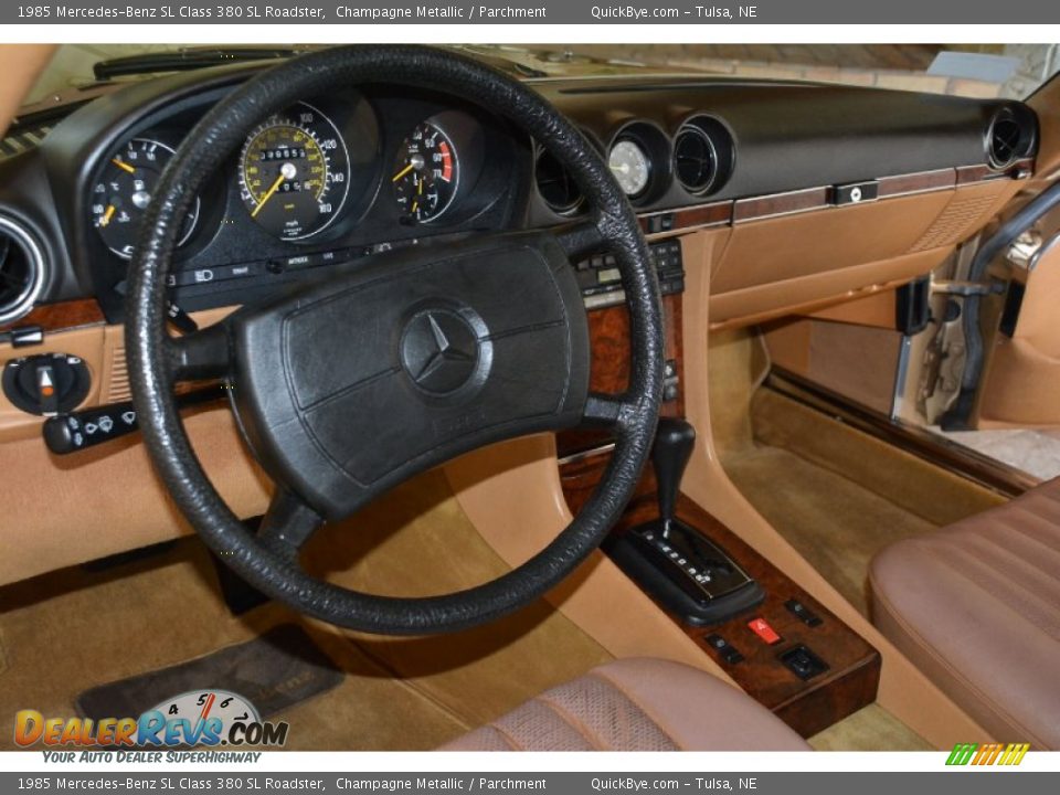 1985 Mercedes-Benz SL Class 380 SL Roadster Champagne Metallic / Parchment Photo #14