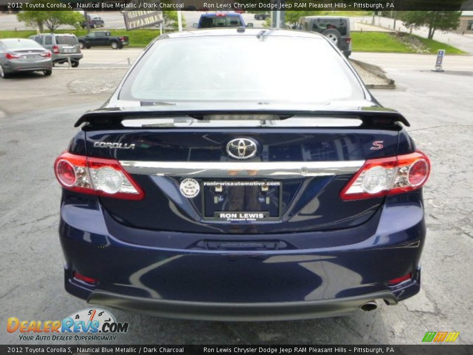 2012 Toyota Corolla S Nautical Blue Metallic / Dark Charcoal Photo #4