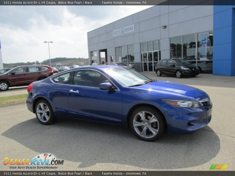 2011 Honda Accord EX-L V6 Coupe Belize Blue Pearl / Black Photo #1