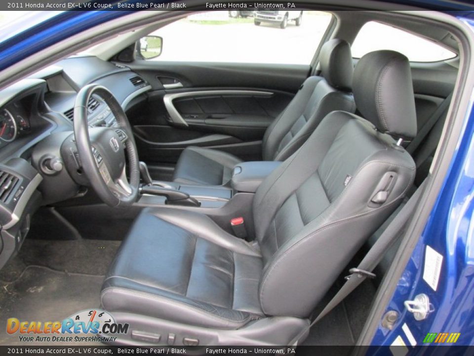 Black Interior - 2011 Honda Accord EX-L V6 Coupe Photo #7