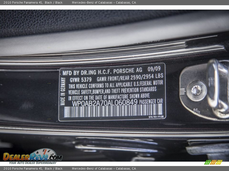 2010 Porsche Panamera 4S Black / Black Photo #20