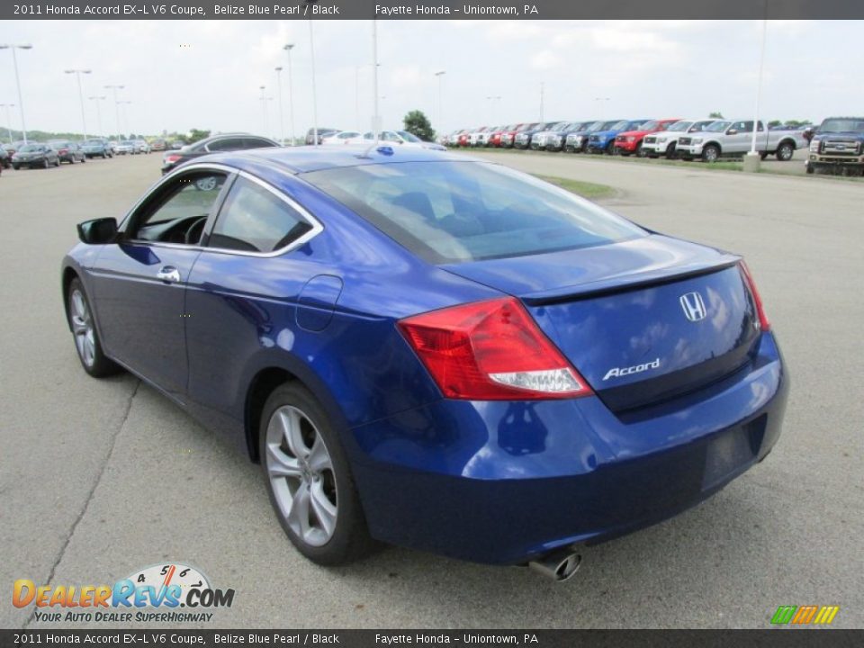 2011 Honda Accord EX-L V6 Coupe Belize Blue Pearl / Black Photo #17