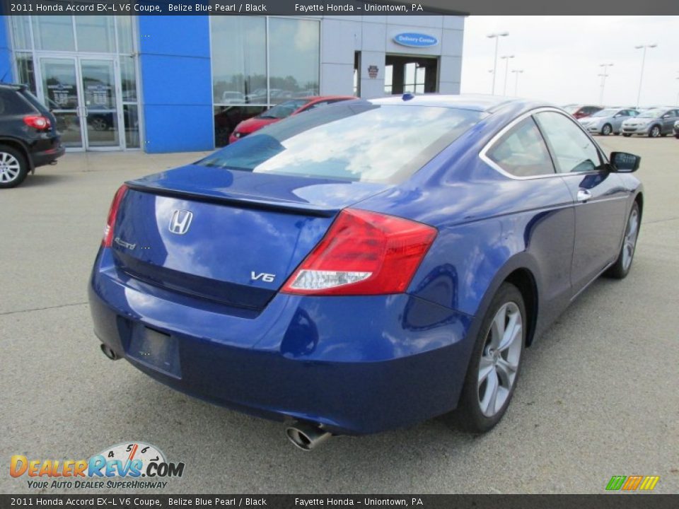 2011 Honda Accord EX-L V6 Coupe Belize Blue Pearl / Black Photo #18