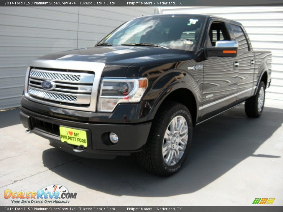 2014 Ford F150 Platinum SuperCrew 4x4 Tuxedo Black / Black Photo #7