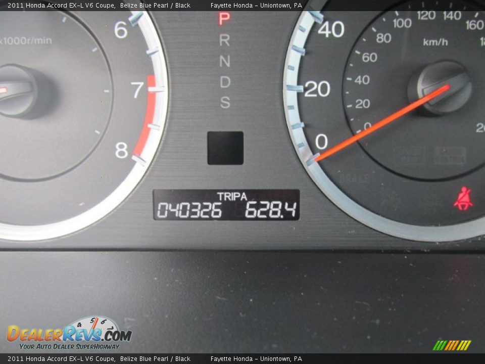 2011 Honda Accord EX-L V6 Coupe Belize Blue Pearl / Black Photo #20