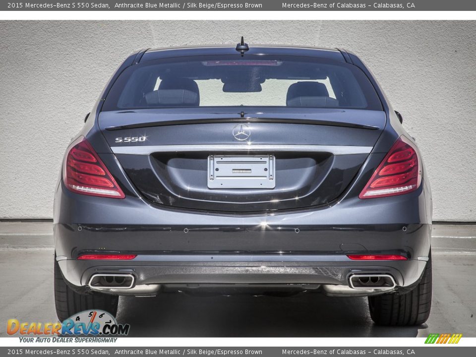 2015 Mercedes-Benz S 550 Sedan Anthracite Blue Metallic / Silk Beige/Espresso Brown Photo #3