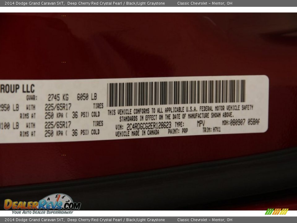 2014 Dodge Grand Caravan SXT Deep Cherry Red Crystal Pearl / Black/Light Graystone Photo #17