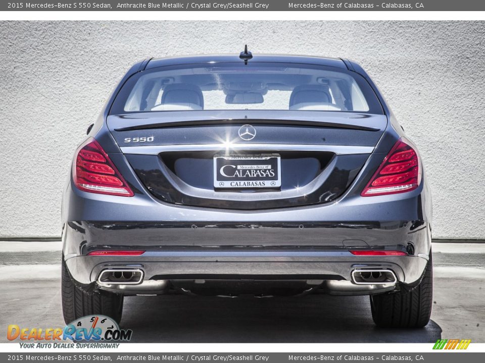 2015 Mercedes-Benz S 550 Sedan Anthracite Blue Metallic / Crystal Grey/Seashell Grey Photo #3