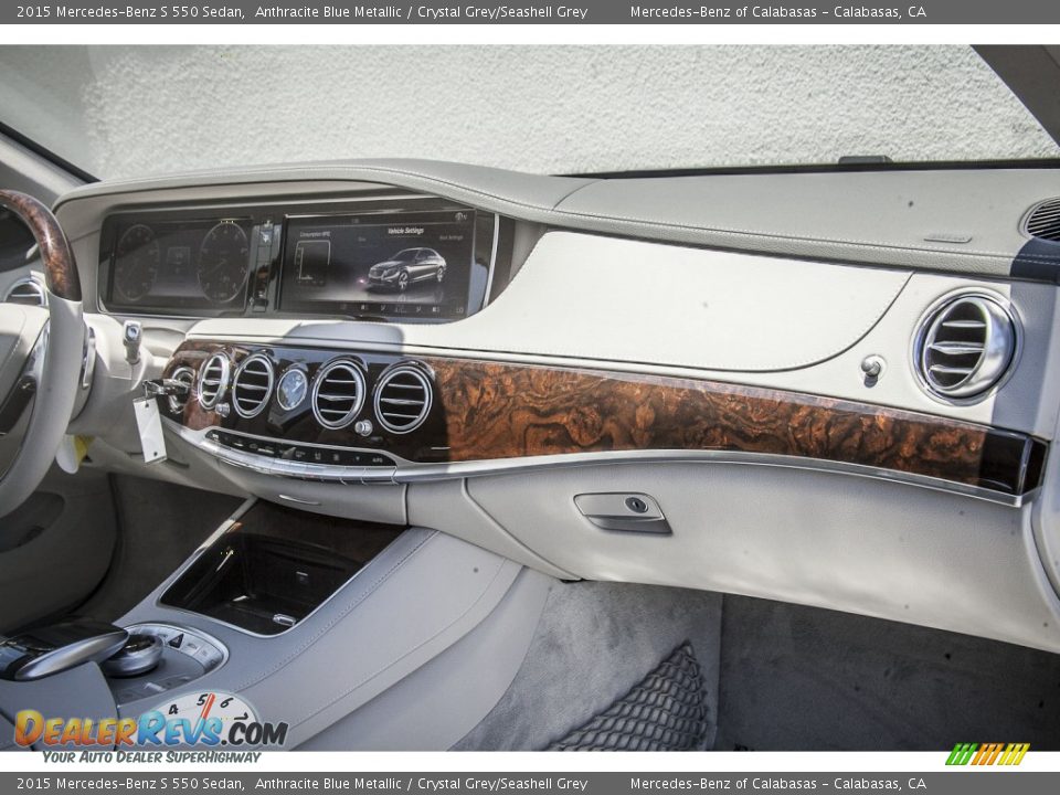 2015 Mercedes-Benz S 550 Sedan Anthracite Blue Metallic / Crystal Grey/Seashell Grey Photo #8