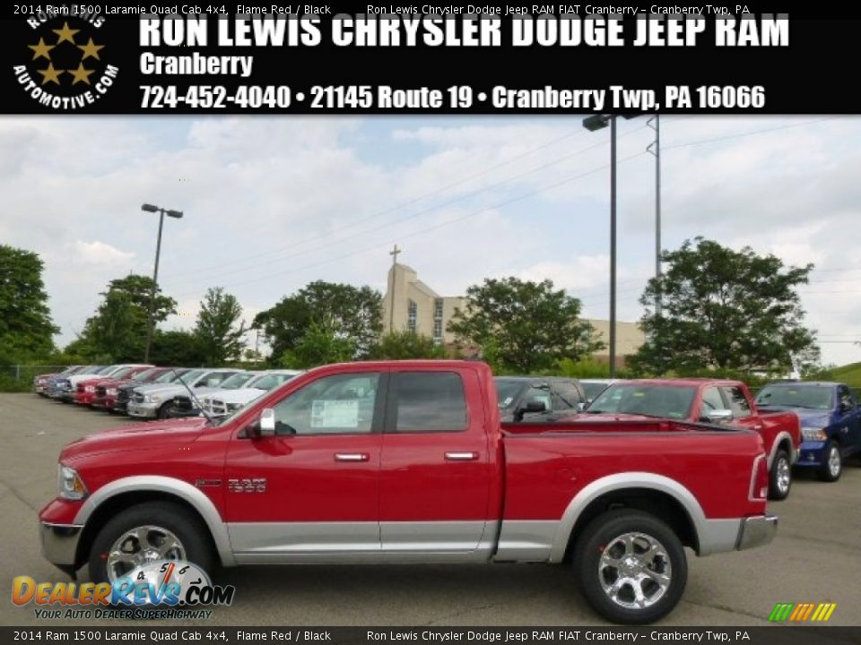 2014 Ram 1500 Laramie Quad Cab 4x4 Flame Red / Black Photo #1