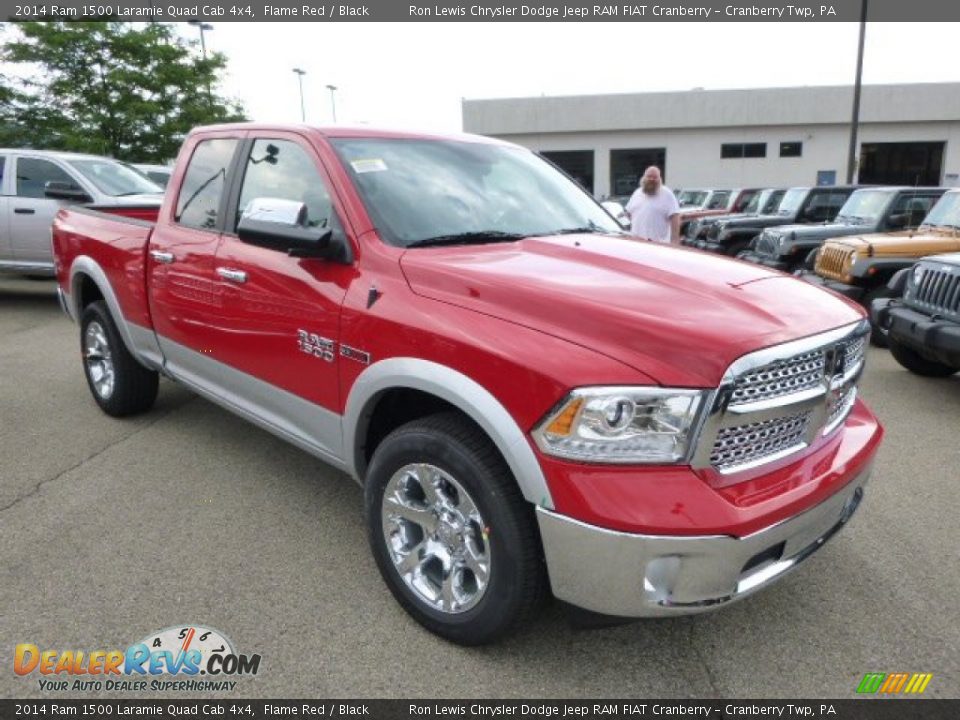 2014 Ram 1500 Laramie Quad Cab 4x4 Flame Red / Black Photo #4