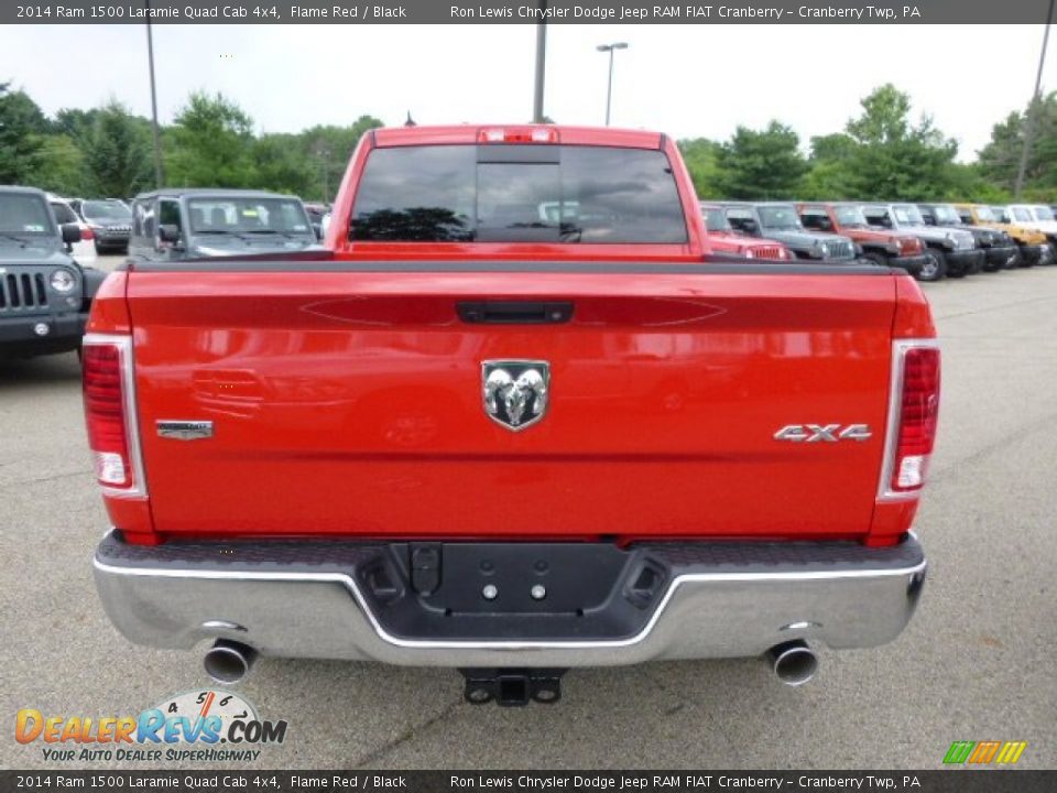2014 Ram 1500 Laramie Quad Cab 4x4 Flame Red / Black Photo #7