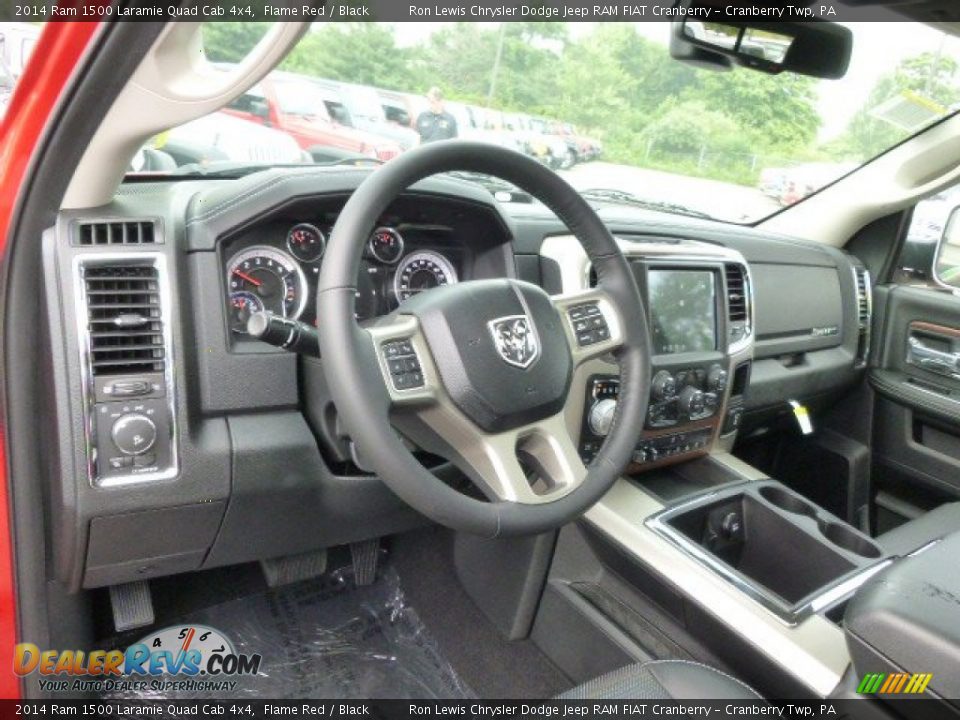 2014 Ram 1500 Laramie Quad Cab 4x4 Flame Red / Black Photo #13