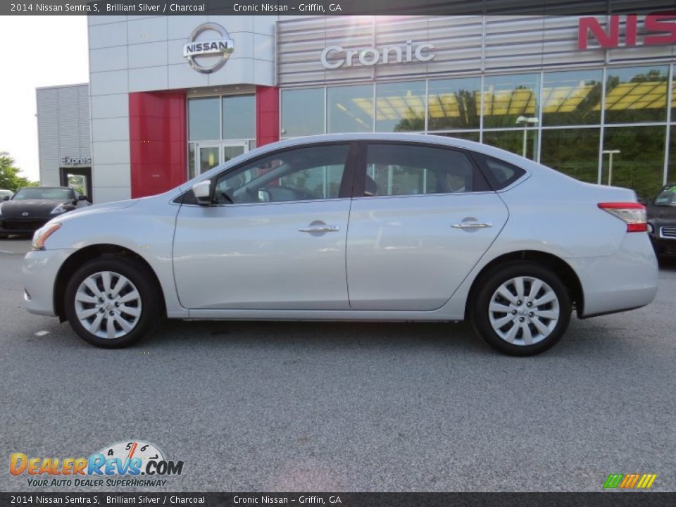 2014 Nissan Sentra S Brilliant Silver / Charcoal Photo #2