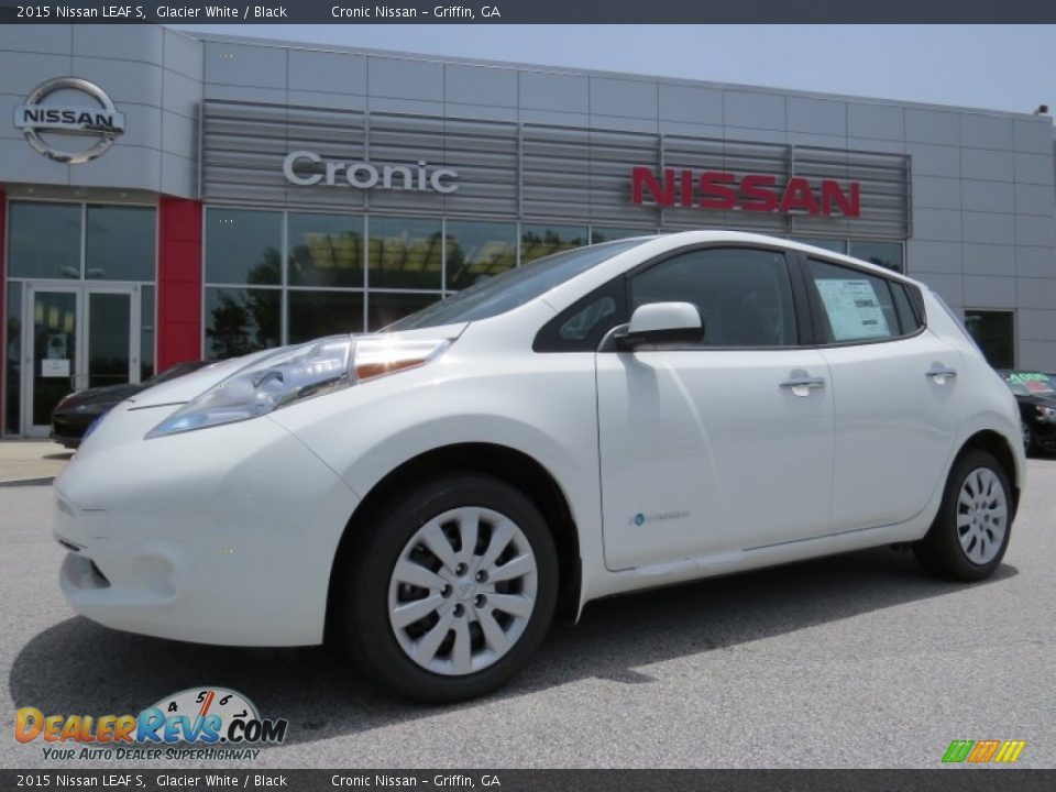 2015 Nissan LEAF S Glacier White / Black Photo #1