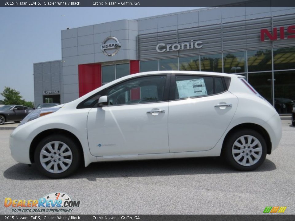 2015 Nissan LEAF S Glacier White / Black Photo #2