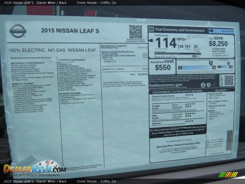 2015 Nissan LEAF S Window Sticker Photo #11