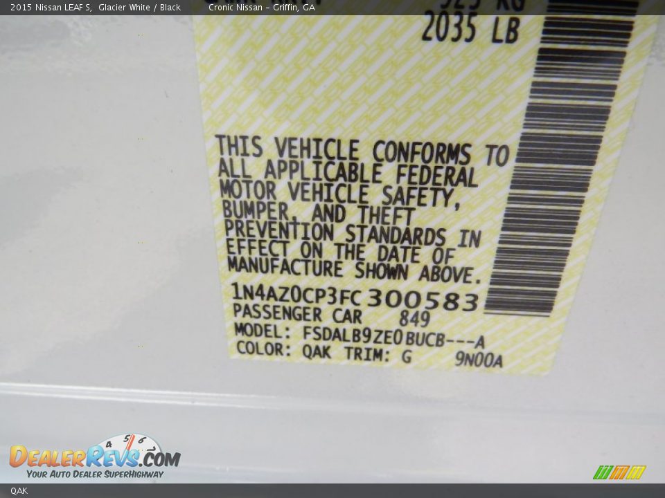 Nissan Color Code QAK Glacier White