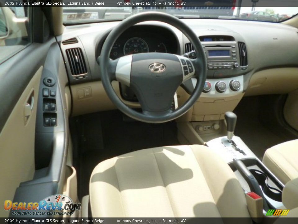 Beige Interior - 2009 Hyundai Elantra GLS Sedan Photo #13