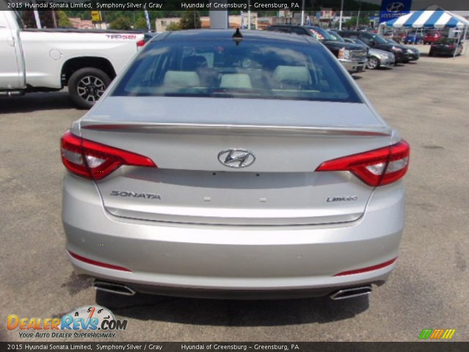 2015 Hyundai Sonata Limited Symphony Silver / Gray Photo #6