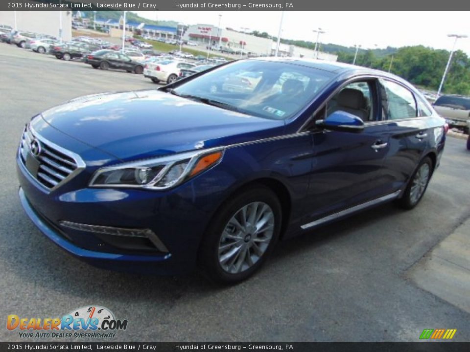 2015 Hyundai Sonata Limited Lakeside Blue / Gray Photo #5
