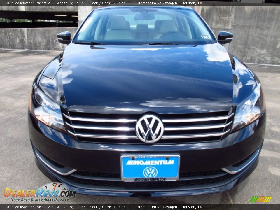 2014 Volkswagen Passat 2.5L Wolfsburg Edition Black / Cornsilk Beige Photo #2