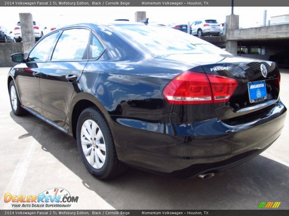 2014 Volkswagen Passat 2.5L Wolfsburg Edition Black / Cornsilk Beige Photo #4