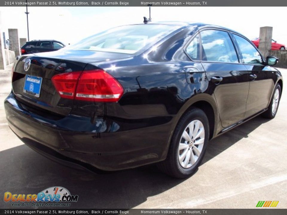 2014 Volkswagen Passat 2.5L Wolfsburg Edition Black / Cornsilk Beige Photo #6