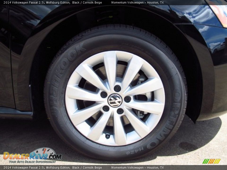 2014 Volkswagen Passat 2.5L Wolfsburg Edition Black / Cornsilk Beige Photo #7