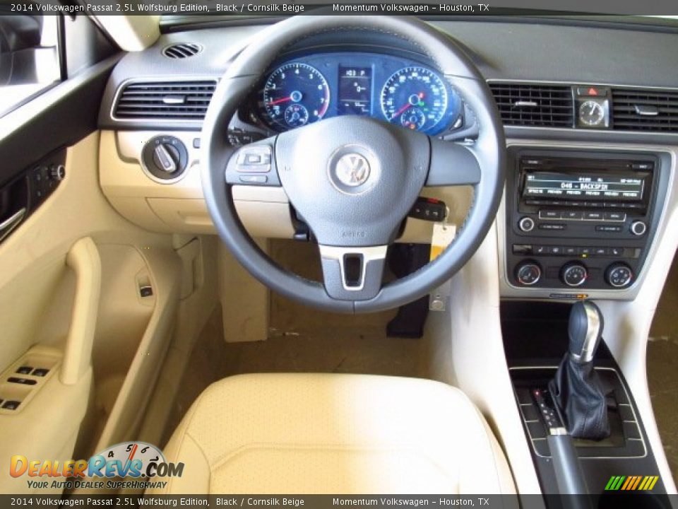 2014 Volkswagen Passat 2.5L Wolfsburg Edition Black / Cornsilk Beige Photo #12