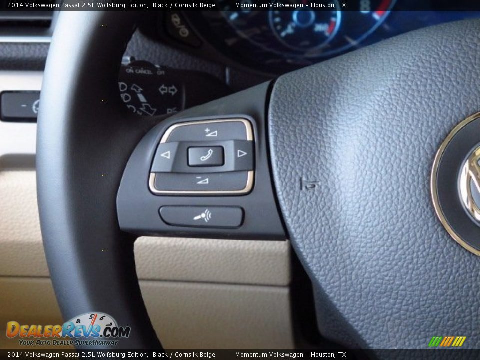2014 Volkswagen Passat 2.5L Wolfsburg Edition Black / Cornsilk Beige Photo #17