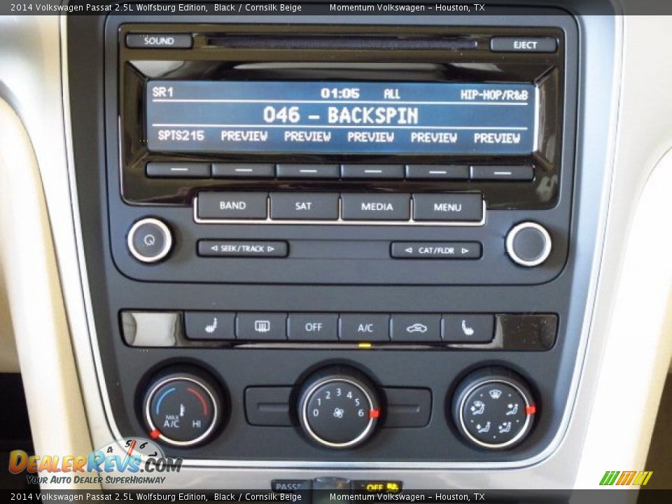 2014 Volkswagen Passat 2.5L Wolfsburg Edition Black / Cornsilk Beige Photo #19