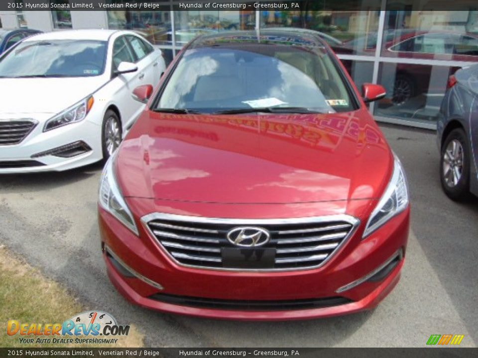 2015 Hyundai Sonata Limited Venetian Red / Beige Photo #4