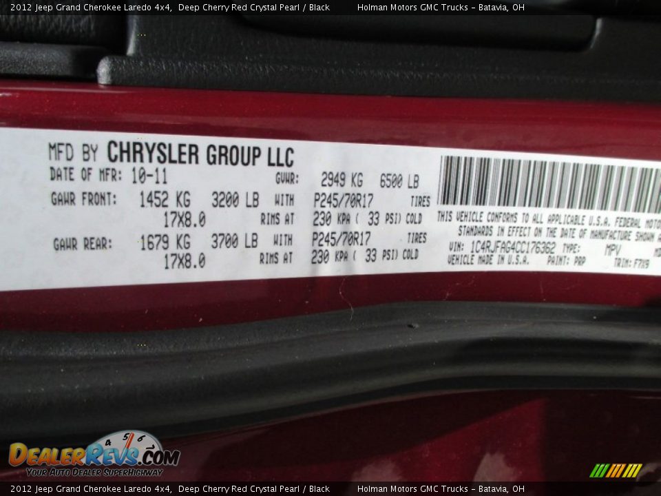 2012 Jeep Grand Cherokee Laredo 4x4 Deep Cherry Red Crystal Pearl / Black Photo #5