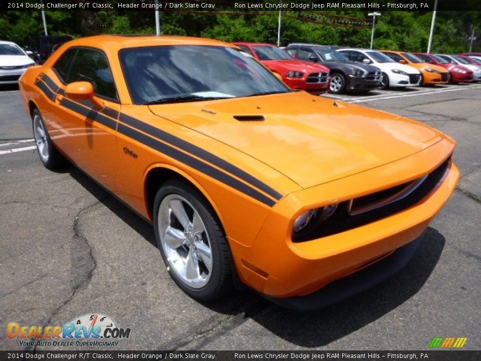 2014 Dodge Challenger R/T Classic Header Orange / Dark Slate Gray Photo #7