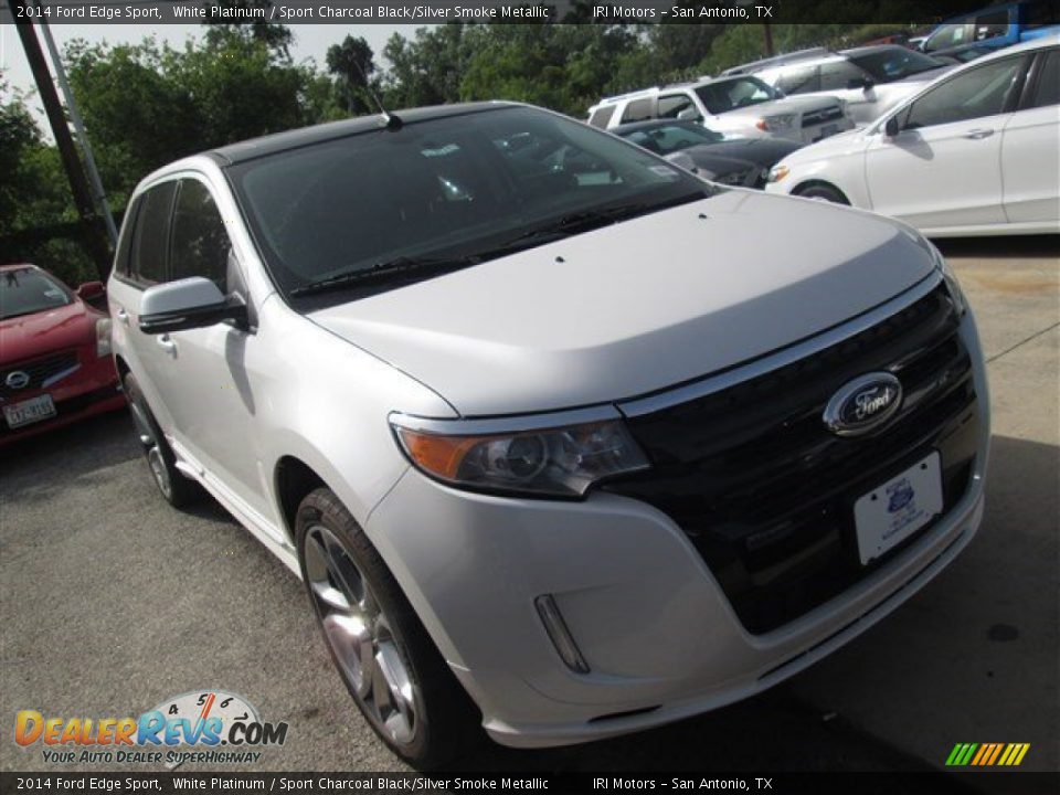 2014 Ford Edge Sport White Platinum / Sport Charcoal Black/Silver Smoke Metallic Photo #1