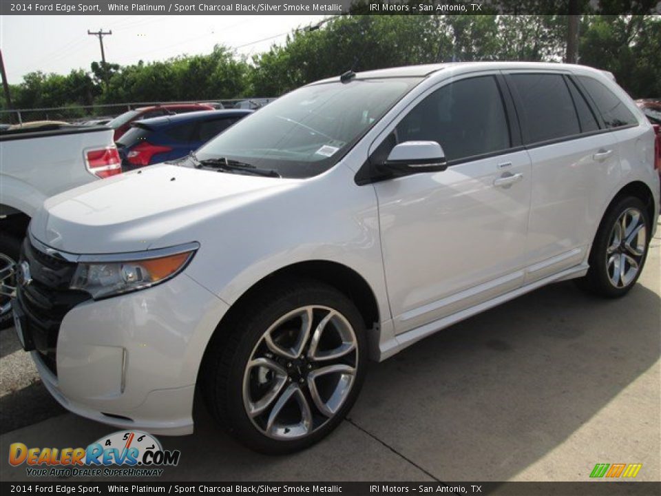 2014 Ford Edge Sport White Platinum / Sport Charcoal Black/Silver Smoke Metallic Photo #2