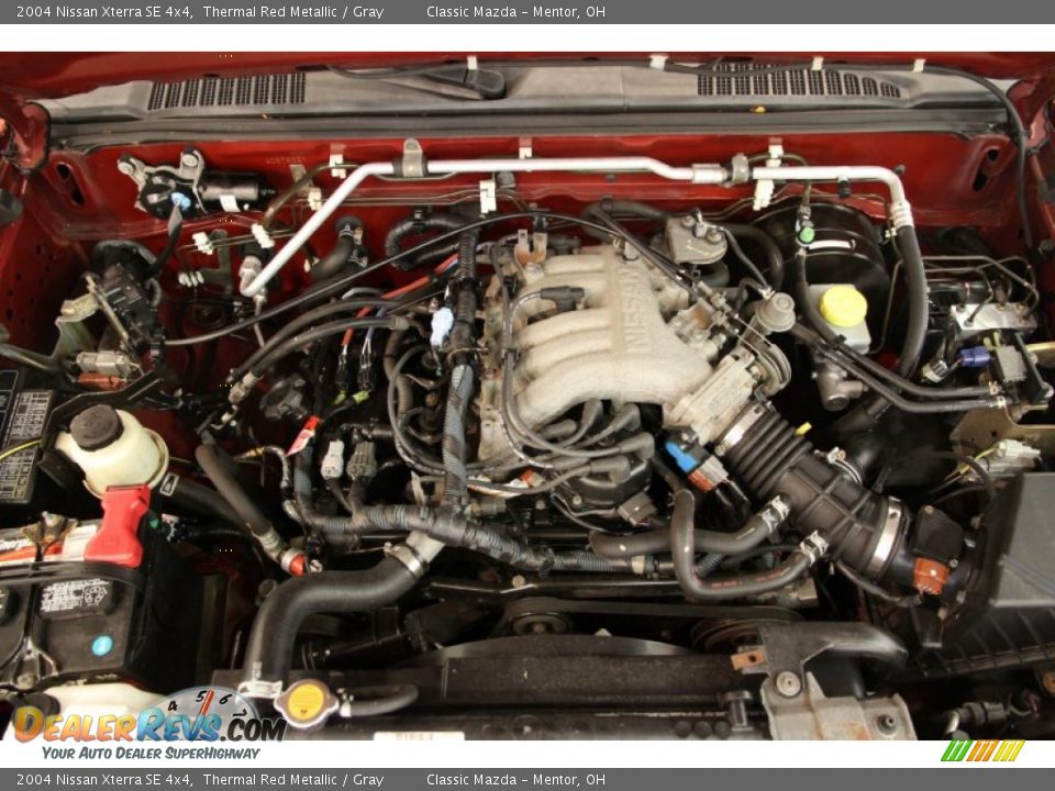 2004 Nissan Xterra SE 4x4 Thermal Red Metallic / Gray Photo #10