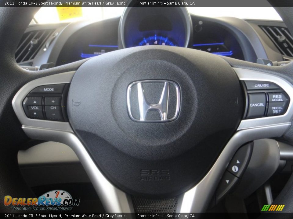 2011 Honda CR-Z Sport Hybrid Premium White Pearl / Gray Fabric Photo #11