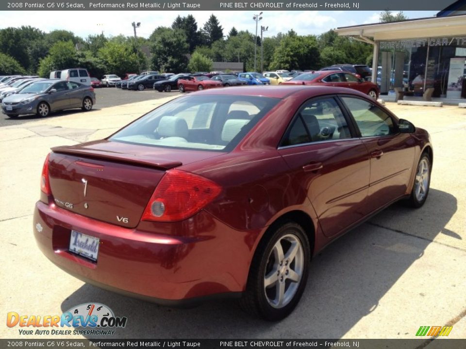 2008 Pontiac G6 V6 Sedan Performance Red Metallic / Light Taupe Photo #14