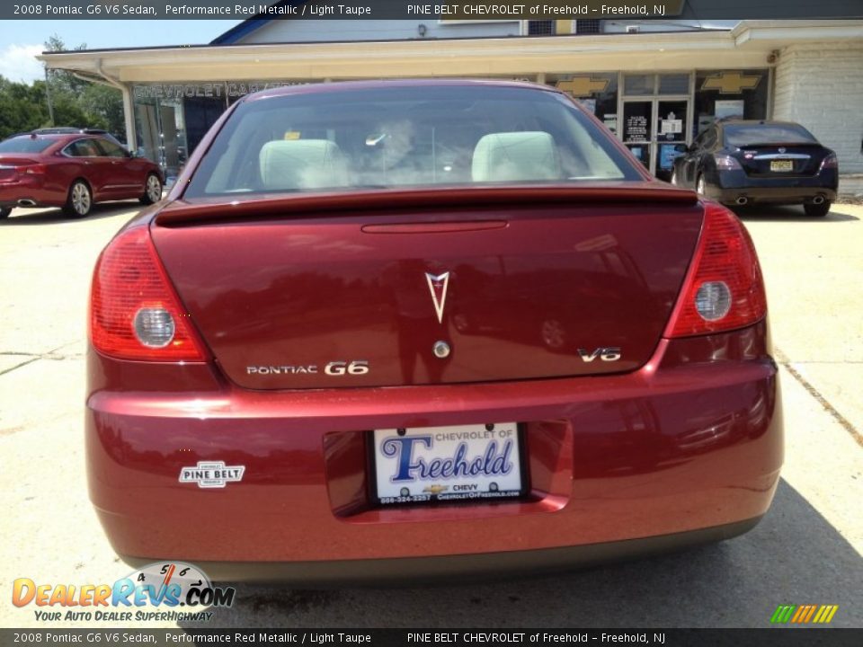 2008 Pontiac G6 V6 Sedan Performance Red Metallic / Light Taupe Photo #15