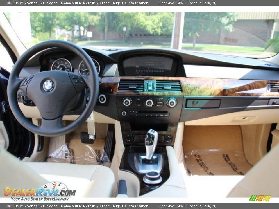 2008 BMW 5 Series 528i Sedan Monaco Blue Metallic / Cream Beige Dakota Leather Photo #14