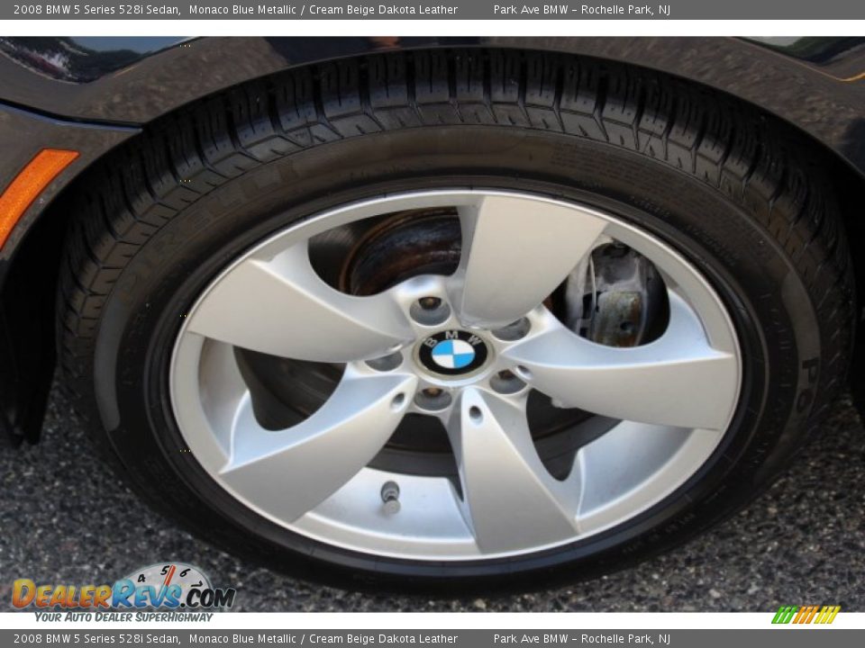 2008 BMW 5 Series 528i Sedan Monaco Blue Metallic / Cream Beige Dakota Leather Photo #31