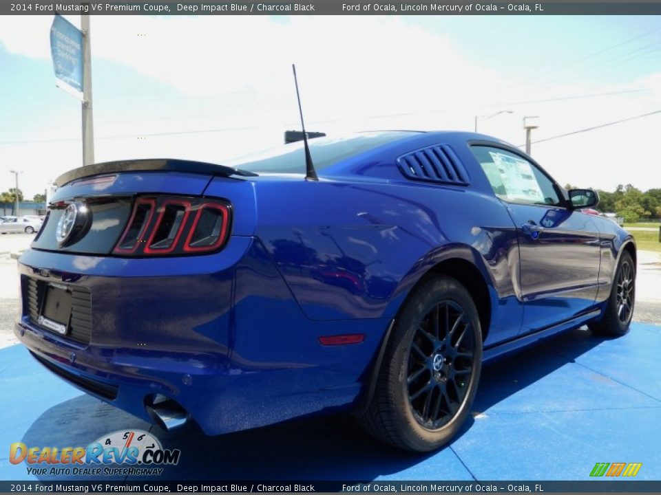 2014 Ford Mustang V6 Premium Coupe Deep Impact Blue / Charcoal Black Photo #3