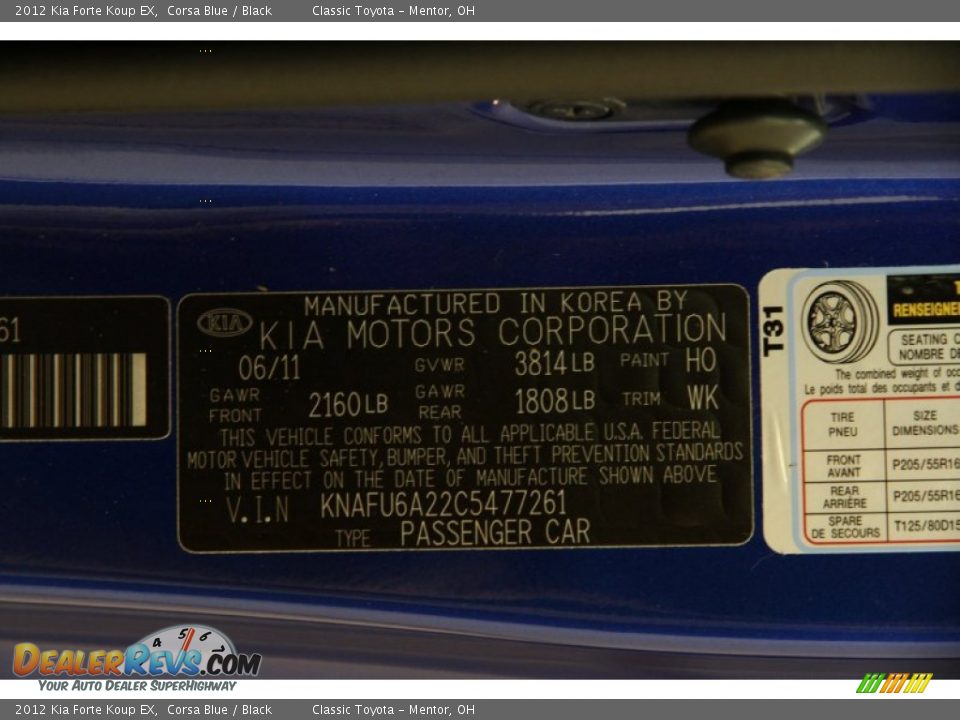 2012 Kia Forte Koup EX Corsa Blue / Black Photo #15