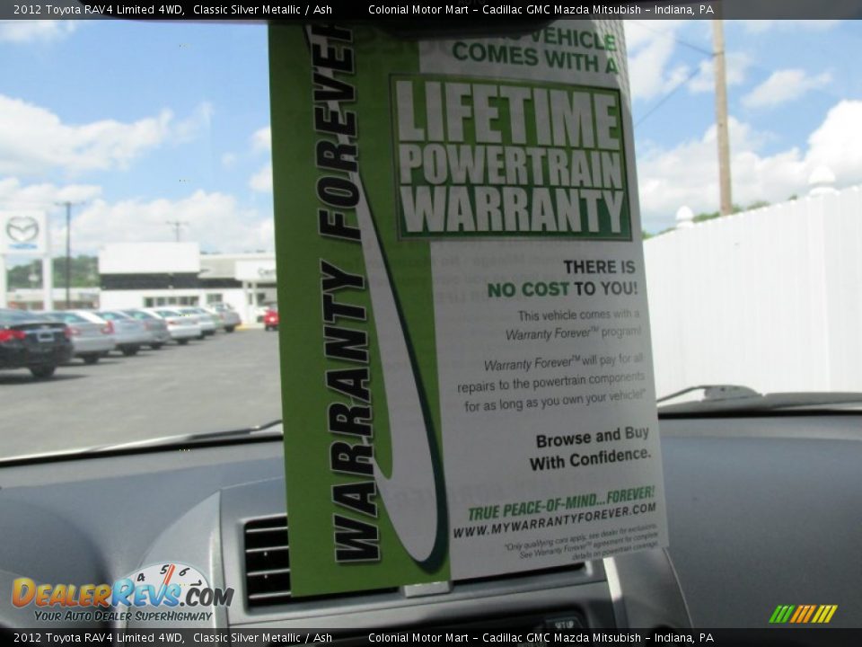 2012 Toyota RAV4 Limited 4WD Classic Silver Metallic / Ash Photo #18